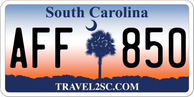 SC license plate AFF850