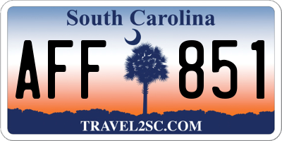 SC license plate AFF851