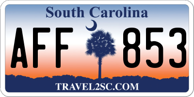SC license plate AFF853