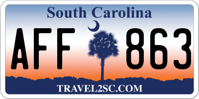SC license plate AFF863