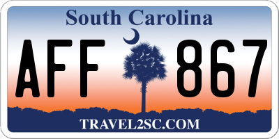 SC license plate AFF867