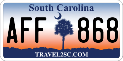 SC license plate AFF868