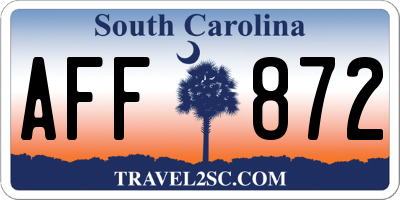 SC license plate AFF872