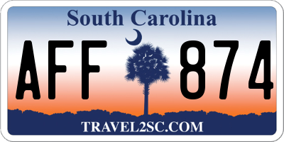 SC license plate AFF874