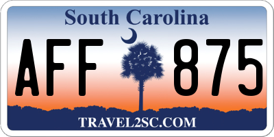 SC license plate AFF875