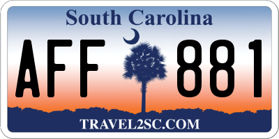 SC license plate AFF881