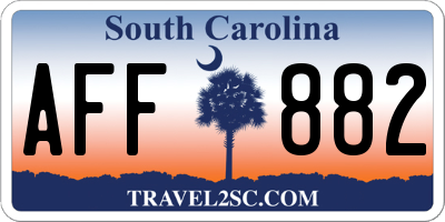SC license plate AFF882