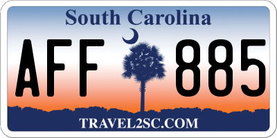 SC license plate AFF885