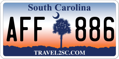 SC license plate AFF886