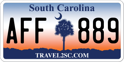 SC license plate AFF889