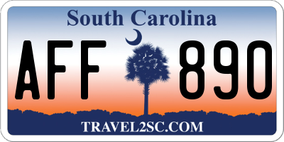 SC license plate AFF890