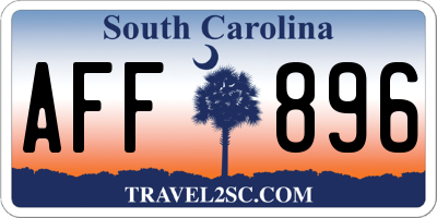SC license plate AFF896