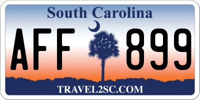 SC license plate AFF899