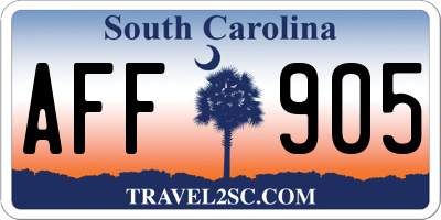 SC license plate AFF905