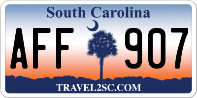 SC license plate AFF907