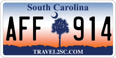 SC license plate AFF914