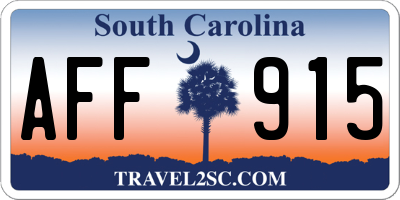SC license plate AFF915