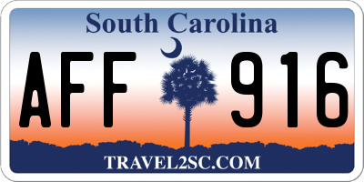 SC license plate AFF916