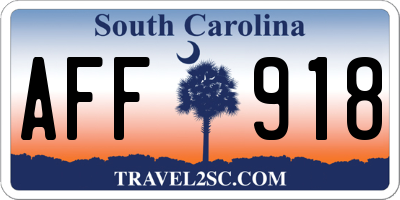 SC license plate AFF918