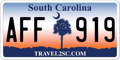 SC license plate AFF919