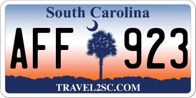 SC license plate AFF923