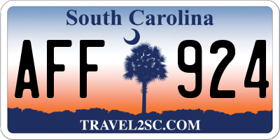 SC license plate AFF924