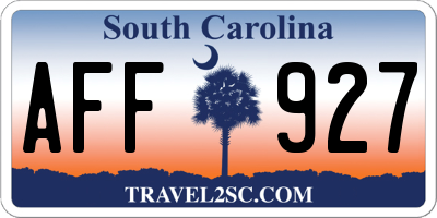 SC license plate AFF927