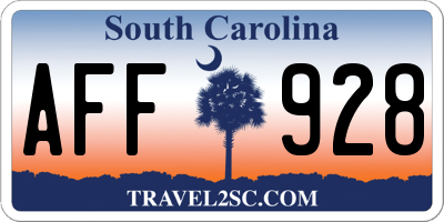 SC license plate AFF928