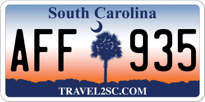 SC license plate AFF935