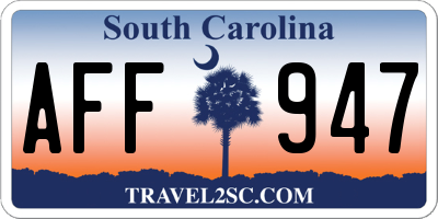 SC license plate AFF947