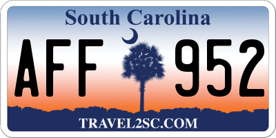 SC license plate AFF952