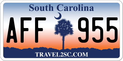 SC license plate AFF955