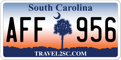 SC license plate AFF956
