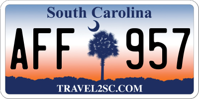 SC license plate AFF957