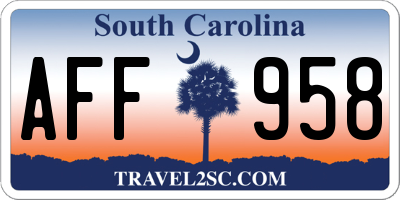 SC license plate AFF958