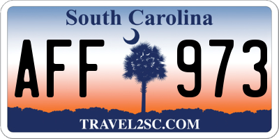 SC license plate AFF973