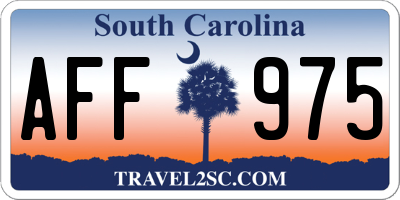 SC license plate AFF975