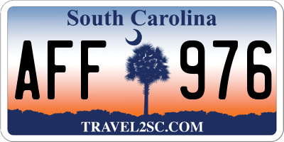 SC license plate AFF976