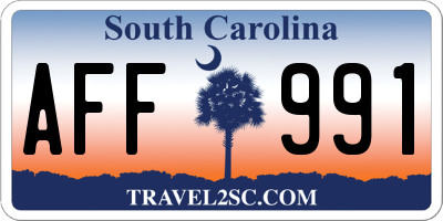 SC license plate AFF991