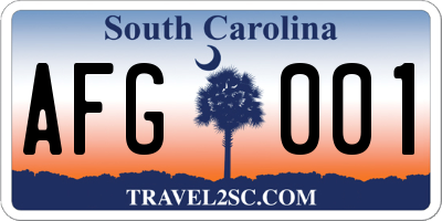 SC license plate AFG001