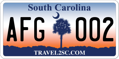 SC license plate AFG002