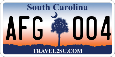 SC license plate AFG004