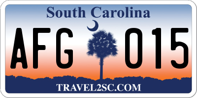 SC license plate AFG015