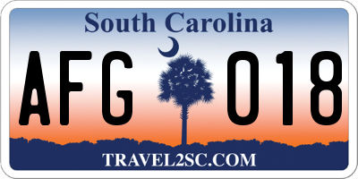 SC license plate AFG018