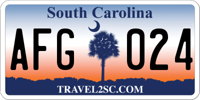SC license plate AFG024