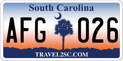 SC license plate AFG026