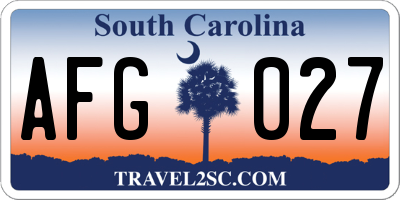 SC license plate AFG027