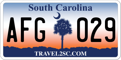 SC license plate AFG029