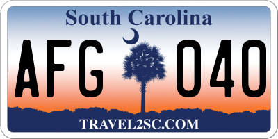 SC license plate AFG040