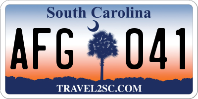 SC license plate AFG041